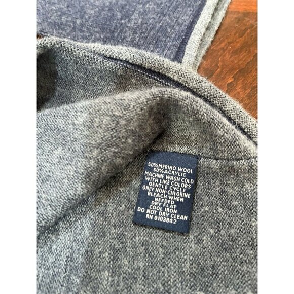 Toscano Sweater Blue Long Sleeve Wool Round Neck Classic Mens M - Picture 3 of 3